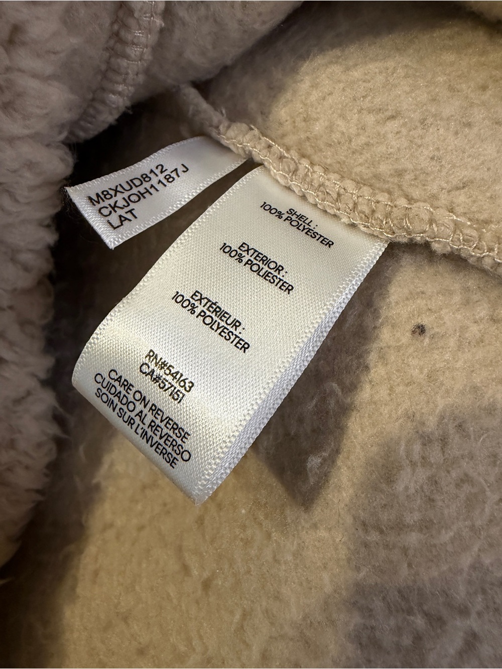 Calvin Klein Beige Sherpa Fleece Zip-Front Vest - Picture 9 of 11